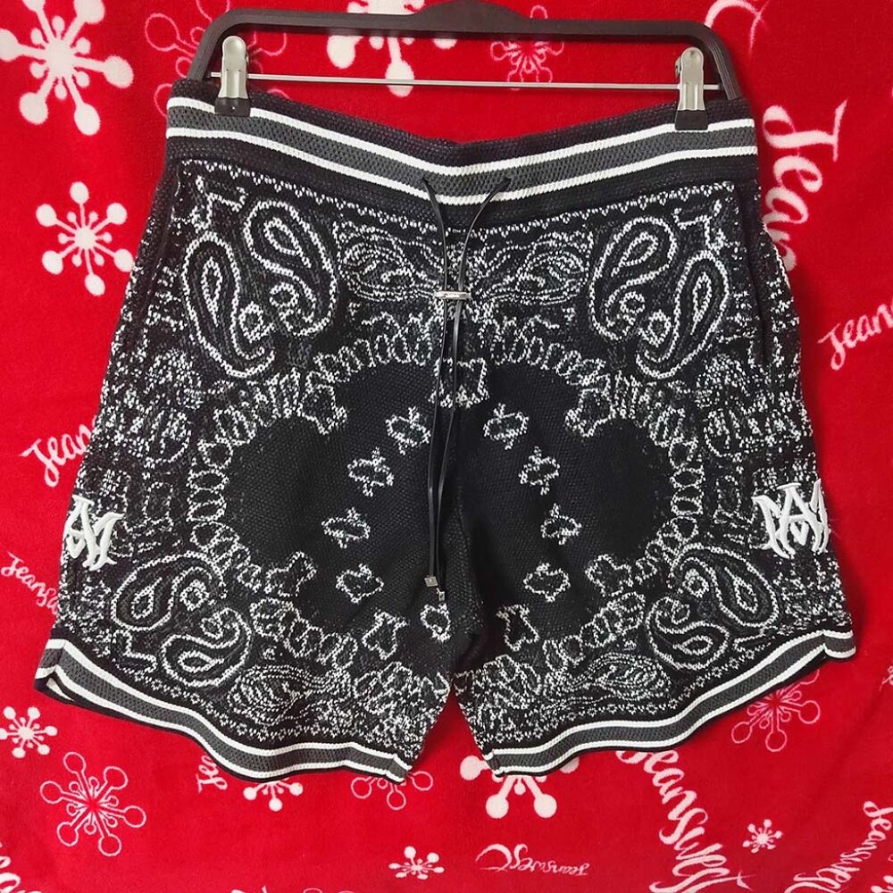 Amiri Bandana Knit Shorts Black